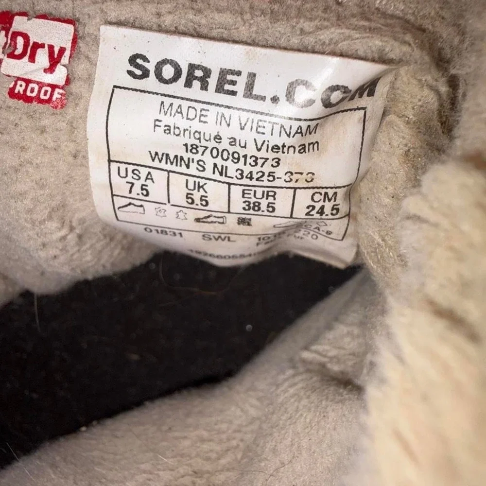 Sorel Caribou Waterproof Winter Boots Womens 7.5 Tan Brown NL3425-373